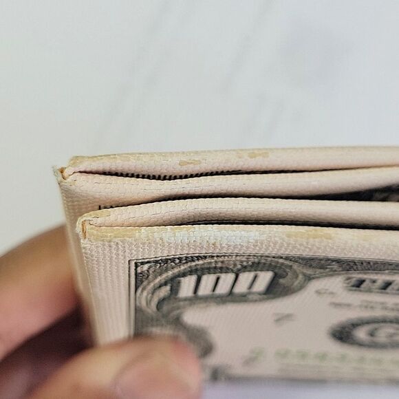 Cream Green $100 Bill Unisex Wallet Gag Gift College Card Holder - Picture 9 of 13